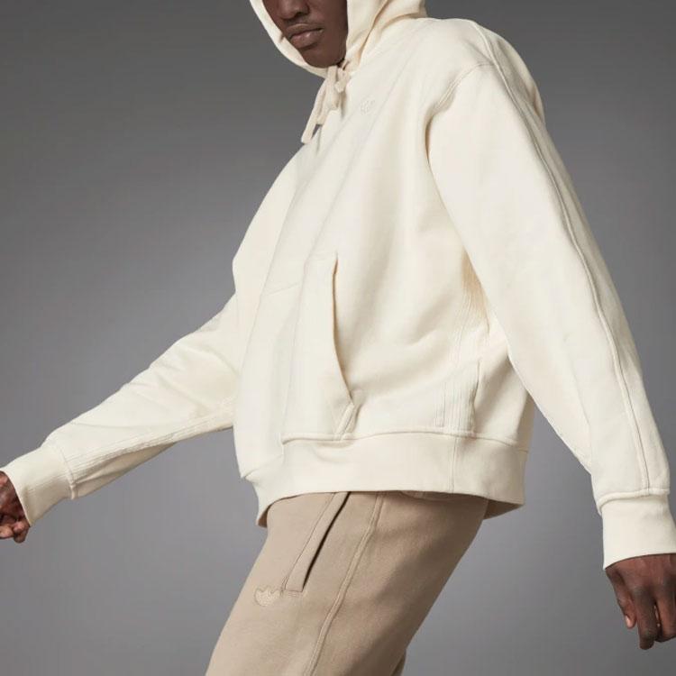 Adidas Originals Trefoil Blue Version Series Cotton Hooded Pullover Sport Sweatshirt Men Sweatshirt White H23138