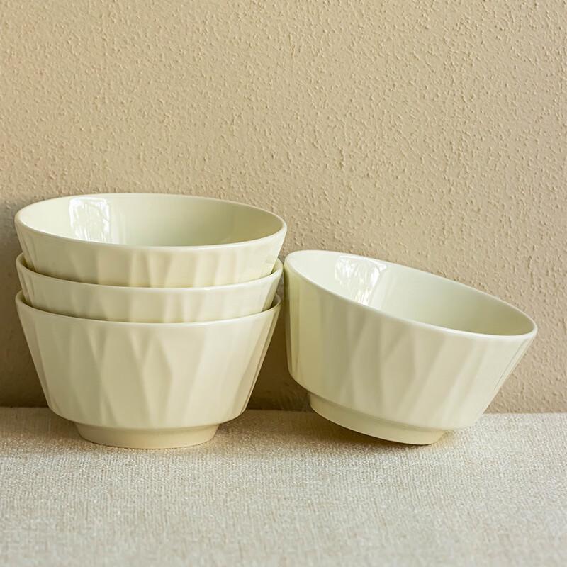 Chang Baosen Pure White Everyday Ceramic Bowls - Set of 5