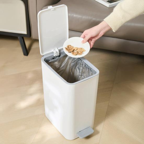 Slim Bathroom Trash Can 2 Gal/ 3 Gal Garbage Can with Lid Soft Close Step Pedal Trash Bin Odor Control Waste Bin for Bathroom Bedroom Kitchen Office