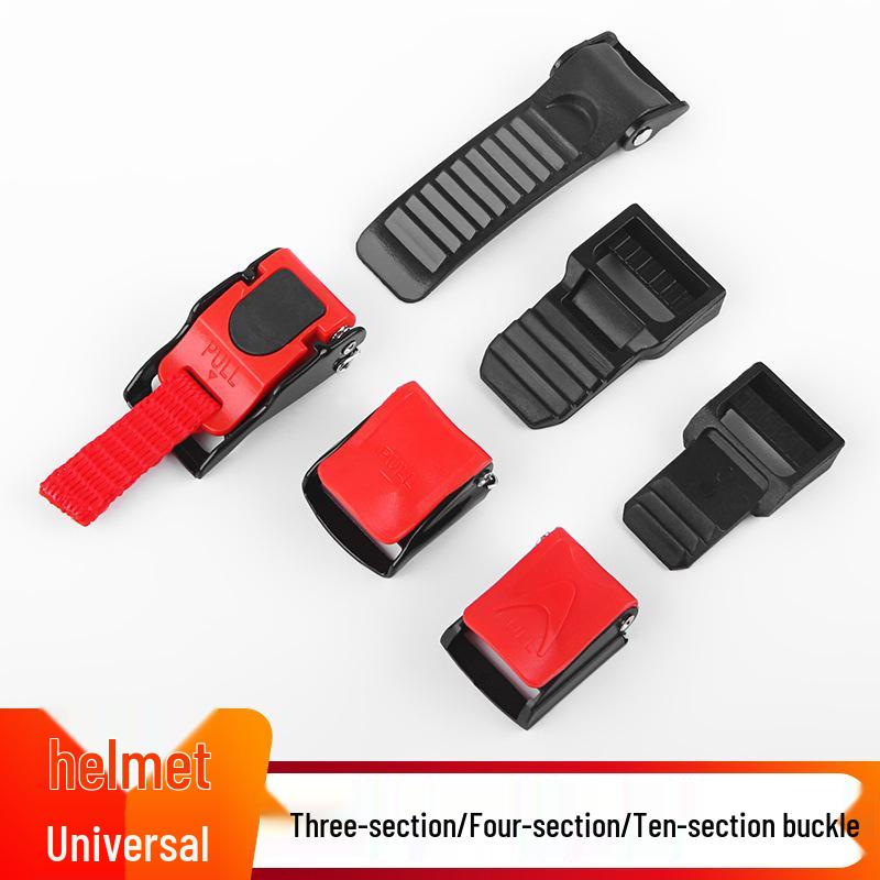 Universal Electric Motorcycle Safety Helmet Buckle - Three-Section Insert Pin Accessory for Electric Bicycle Helmets
