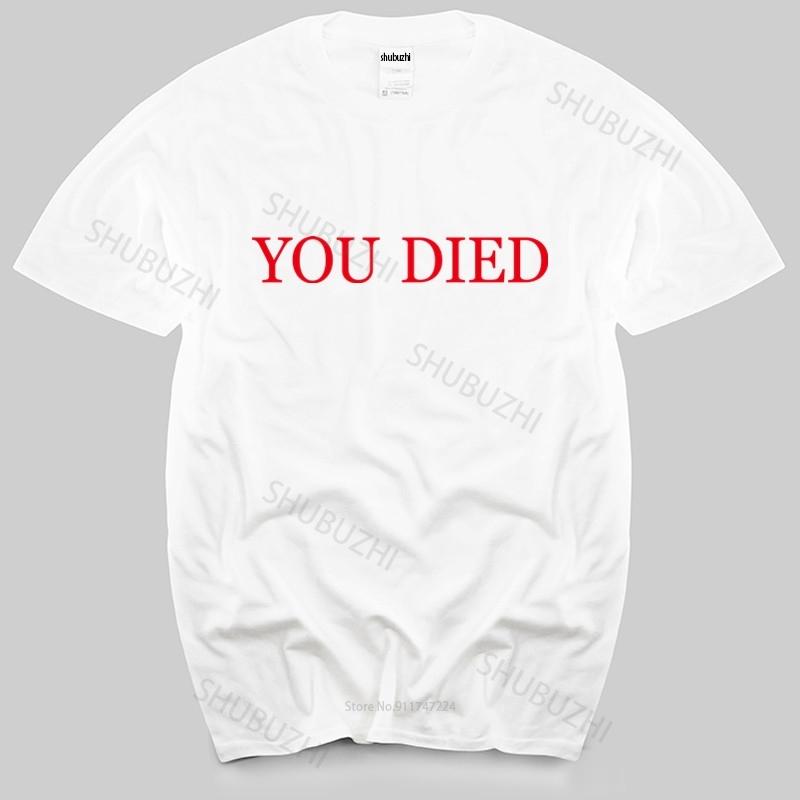 cotton tshirt men summer tees Dark Souls Tshirt You Died MENS Bloodborne Dark Souls 3 Demons Souls fashion brand teeshirt S
