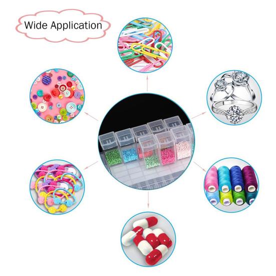 Bead Storage Box Large Capacity Multiple Compartments Transparent Design Rhinestones Painting Storage Container