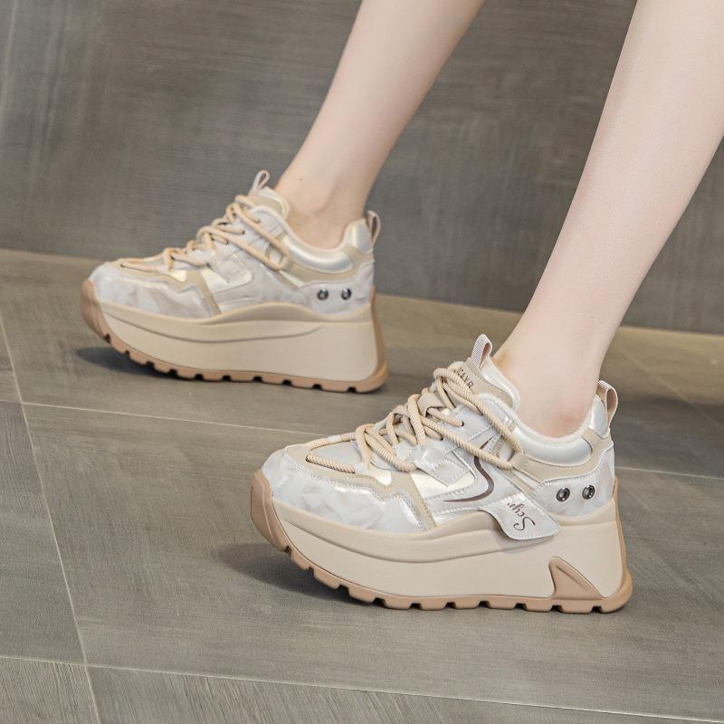 Damen Herbstschuhe lässige Mode vielseitige Schuhe Damenschuhe kleine dicke Sohle Damen