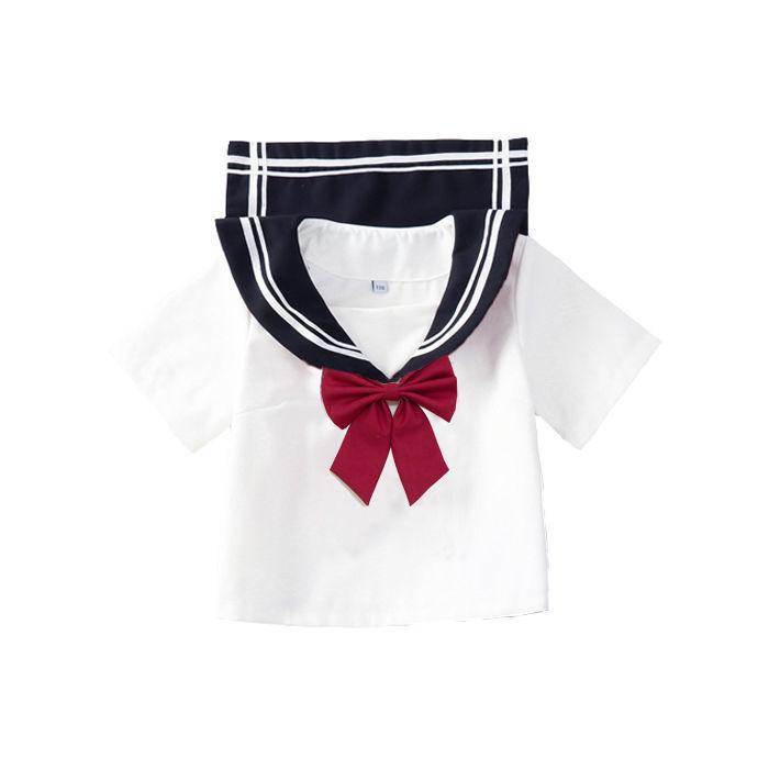 Girls Uniform Suit Pleated Skirt Children's Sailor Suit Academy Style Elementary School Performance Suit
