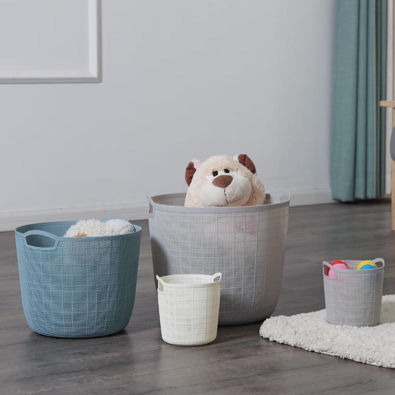 Imitation Linen Texture Plastic Storage Basket