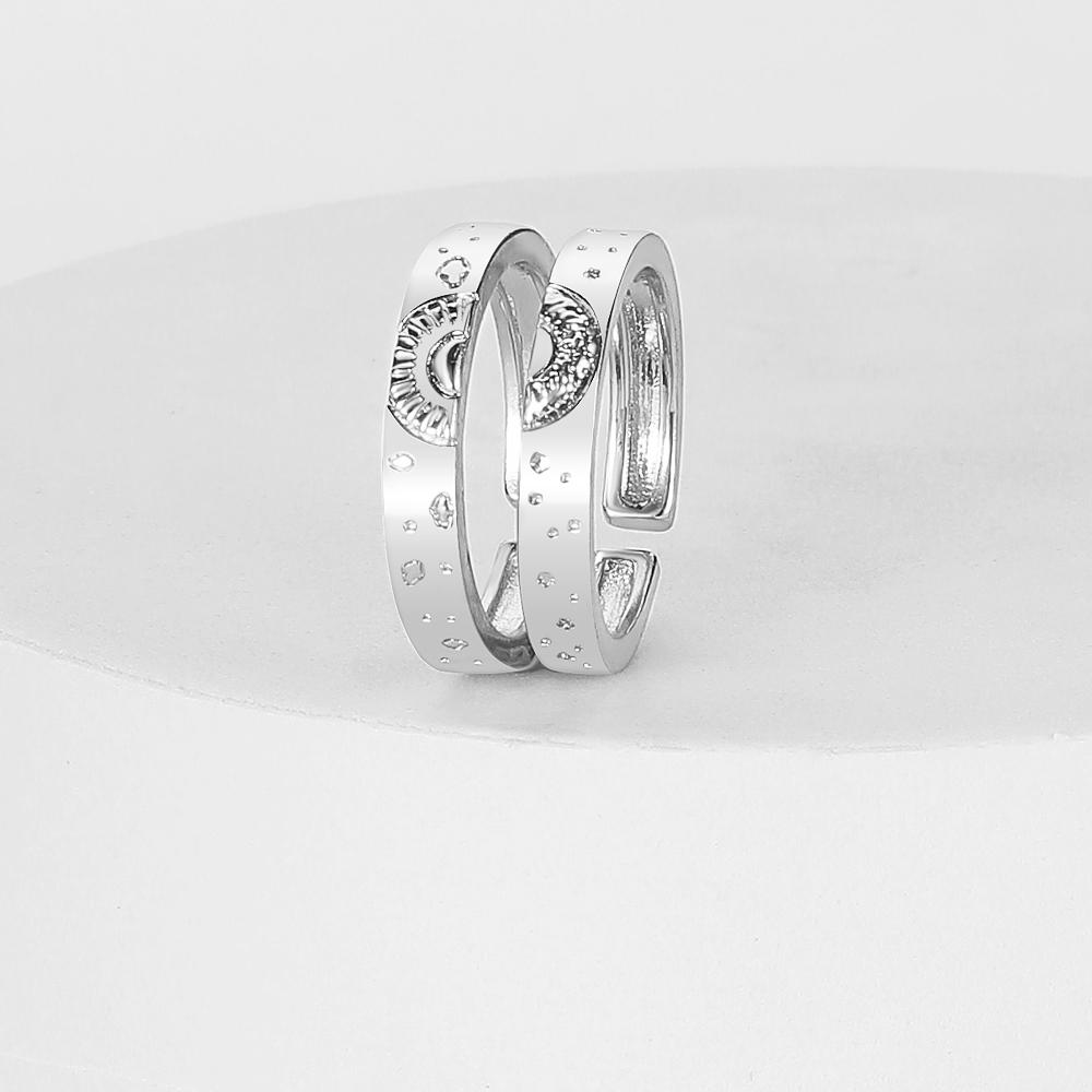 2022 New Fashion Opening 2-piece Ring Engraving Flower Ring Exquisite Jewelry 2-piece Set Couple Set Ring Girl Girlfriend Ring
