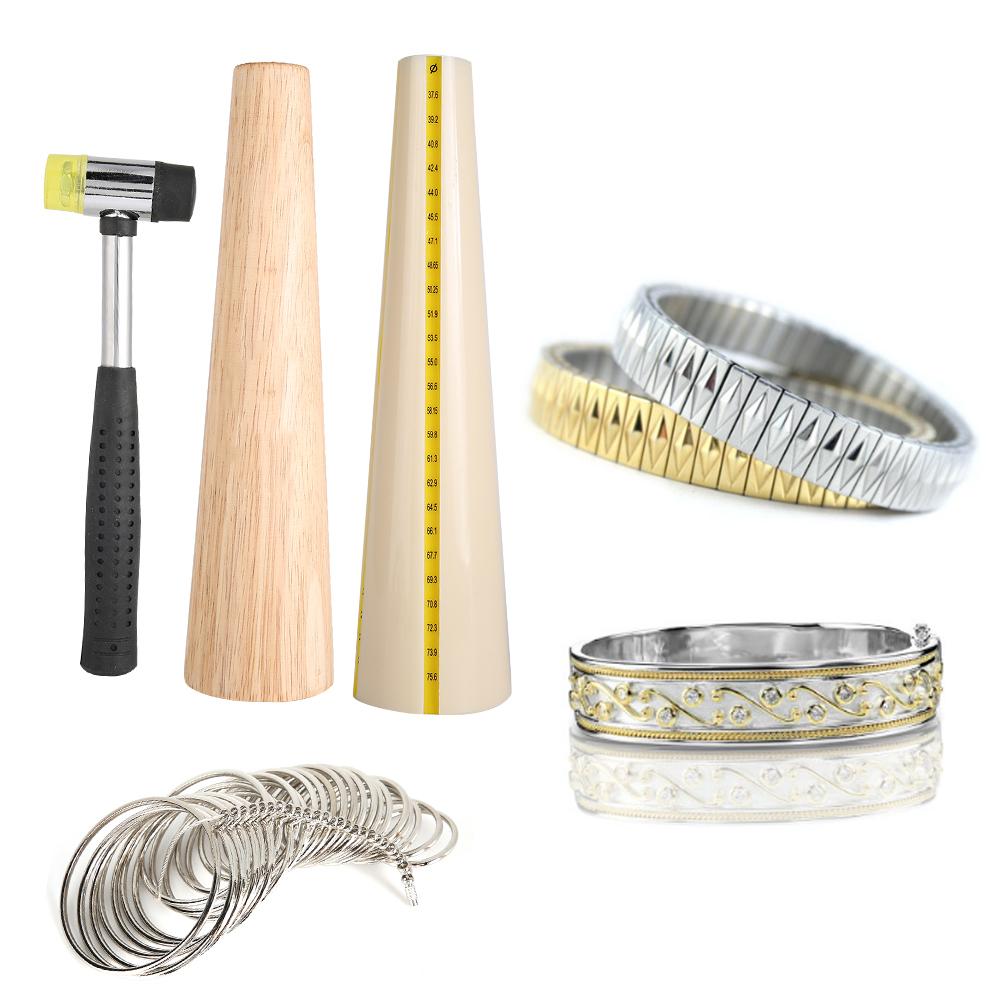 4pcs / Set Mandrel Sizer Jewelry Making Tools for Ring Bracelet Repairing Measuring Processing