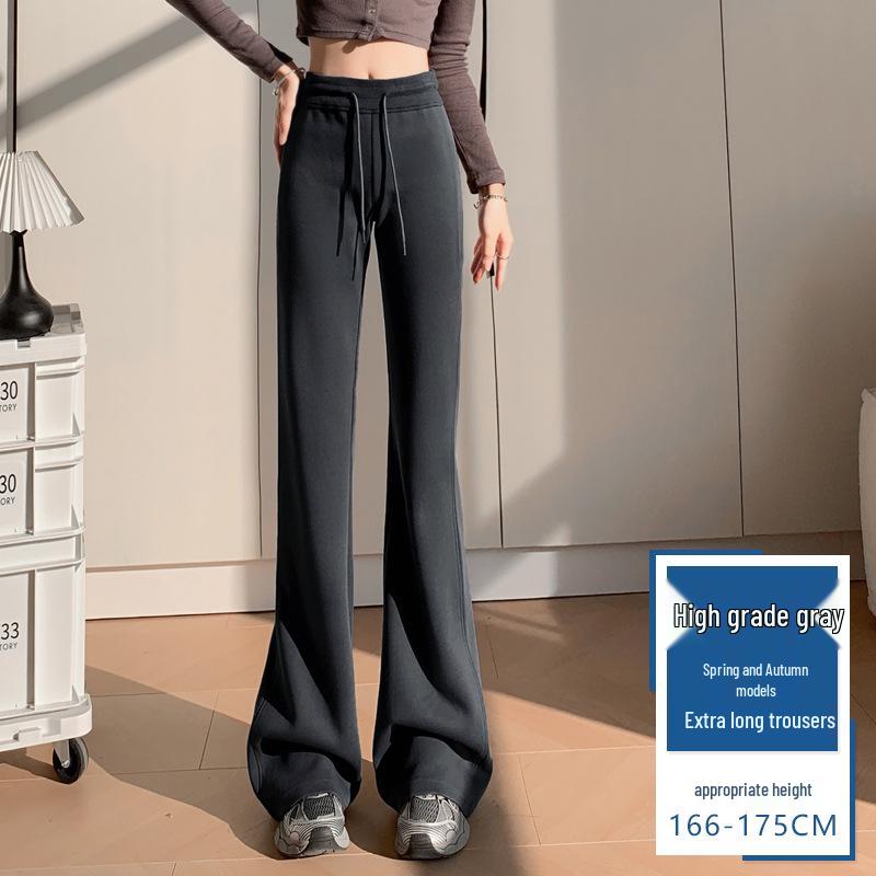 

Женские микро-клеш спортивные штаны 2024 с плюшевым вельветом для осени и зимы - Высокие, удлиненные, повседневный дизайн клеш для йоги S (40-48kg)