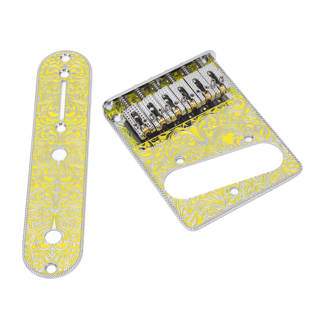 6 String Saddle Bridge Electric Guitar Bridge Decoration with Control Plate for TL Electric Guitar