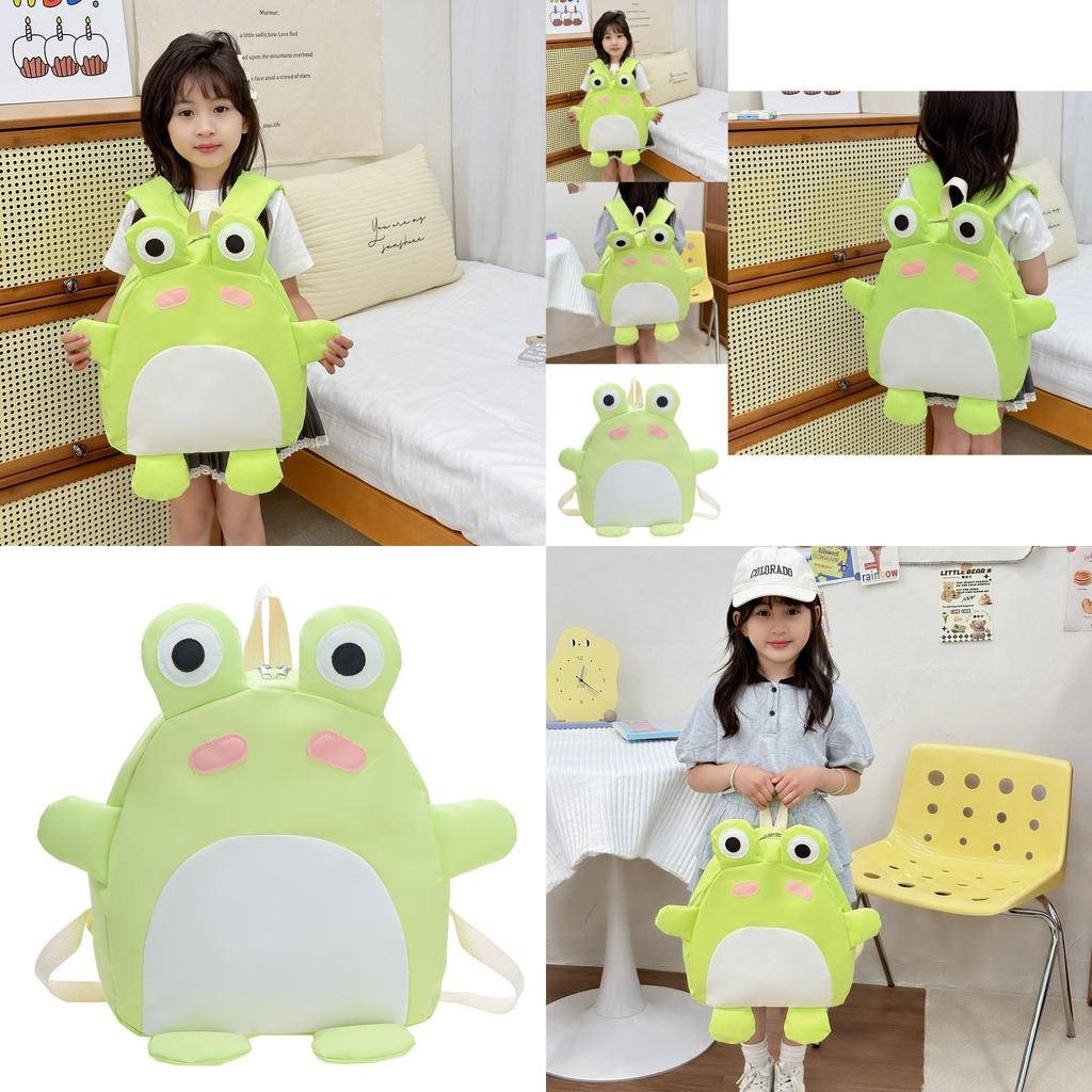 Trendy Cartoon Frog Backpack For Girls And Boys Playful Lightweight School Bag