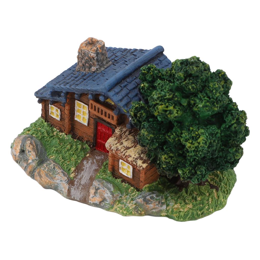 Landscape House Figurine Resin Village Hut Ornament Bonsai Decoration for Home Gardening