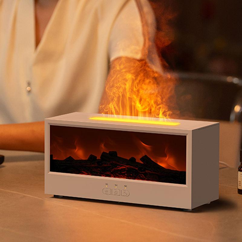 Simulated Diffuser Colorful Night Light Bonfire Flame  Essential Oil Fireplace Diffuser with Timer Remote for Home Creative Gift