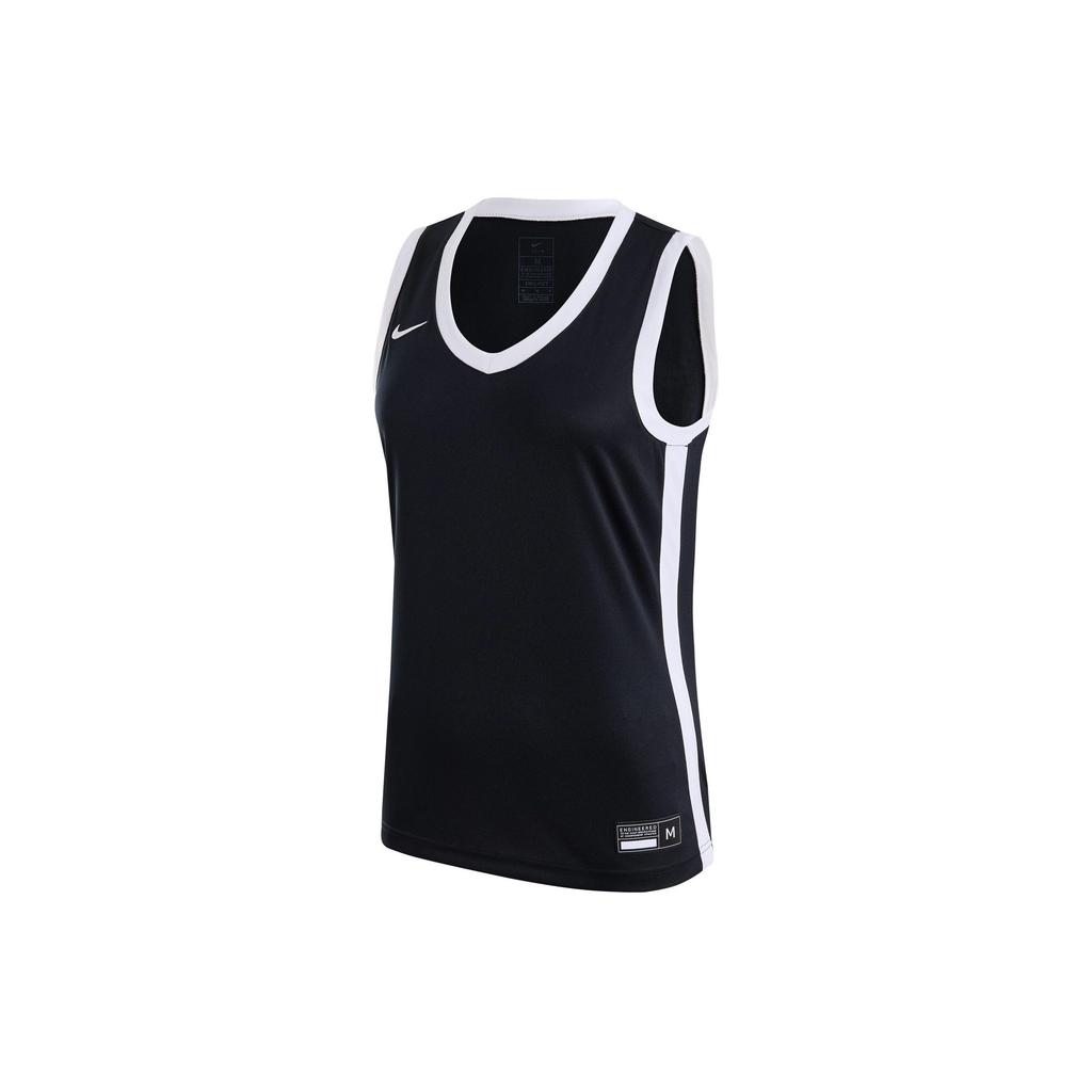 Nike SS24 Dri-Fit Letter Color Block Logo Print Quick-Dry Henley Neck Sleeveless Basketball Jersey Women Jersey Black HF0517-012