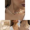 Fashionable Colorful Beaded Necklace With Imitation Pearl Elegant Geometric Design For Women