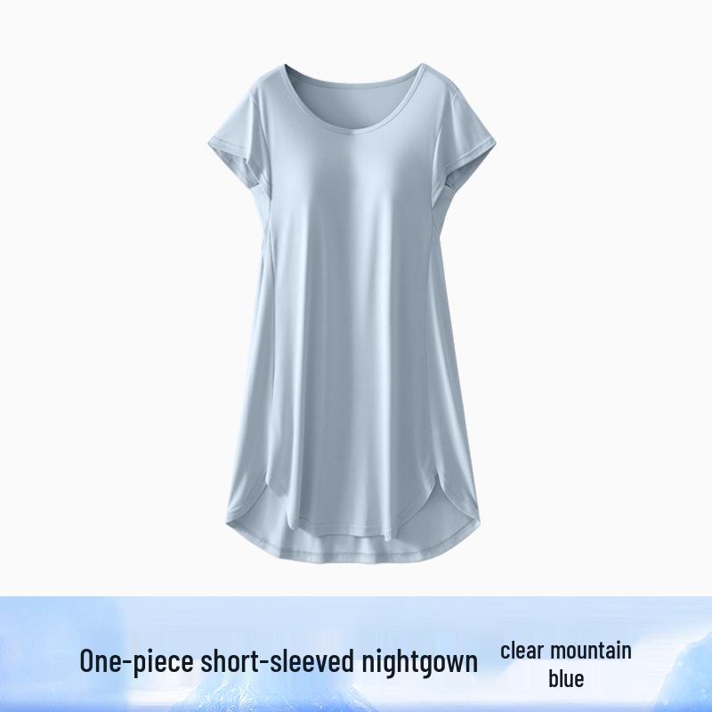 

Women s Plus Size Modal Nightgown with Built-In Bra Pads - Short Sleeve Home & Outdoor Pajamas, Summer 2023. L (138-154 lbs)
