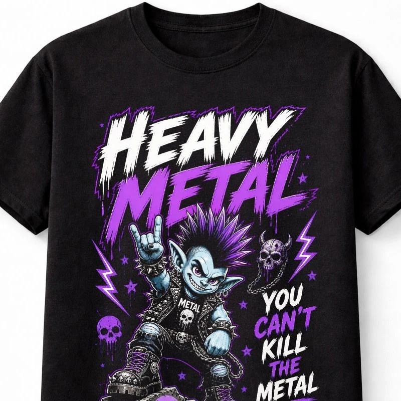 Heavy Metal Troll TShirt Rock Punk Goth Band Music Skull Unisex TShirt S
