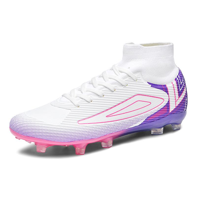 Football shoes men's and women's new seamless fly-woven sports shoes spike lawn European Cup game training leather shoes 2025