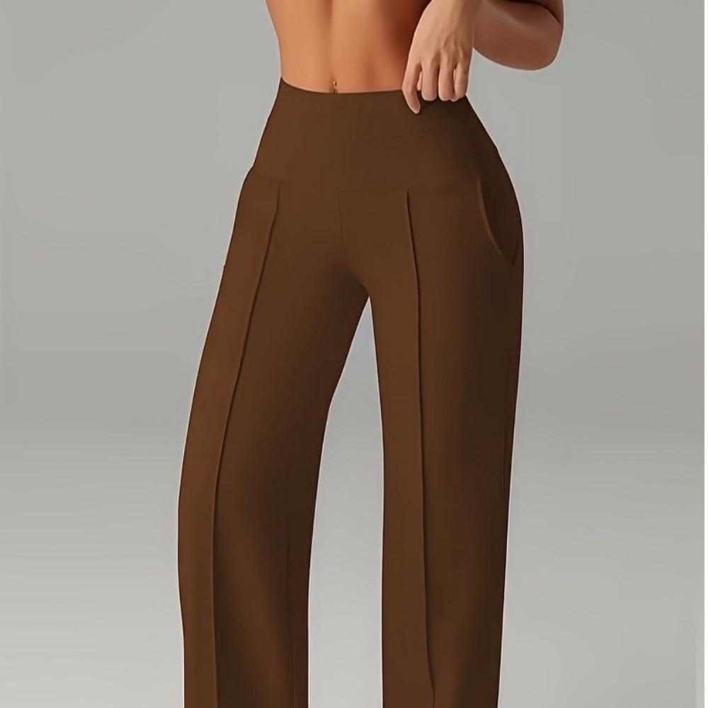 With Pockets Quick-Dry Joggers Loose High-Waist Leggings Leisure Straight Wide-Leg Pants Fitness