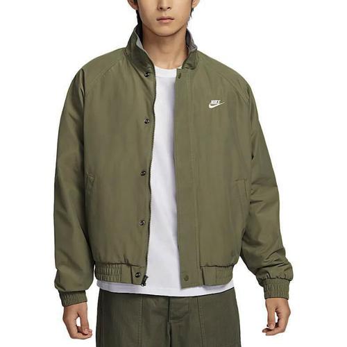 Nike Club Jacket Men's Medium Olive Green/White FZ0657-222