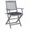 VidaXL Set of 2 Outdoor Folding Chairs with Cushions, Patio Seats, Dining Chairs, Patio Furniture 3064497