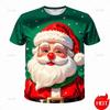 Men's T-shirt 3D Christmas Snowflake Print Men's Top Casual Short Sleeved Simple T-shirt Summer Round Neck T-shirt Men's Clothing