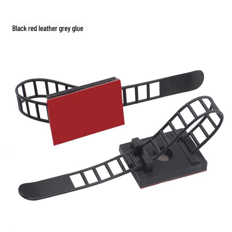 Adjustable Cable Organizer: Self-Adhesive Desktop Fixed Base with Small & Large Ribbon Cable Ties