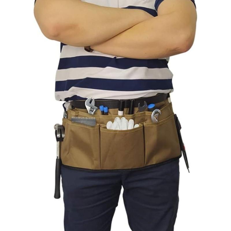 Durability Canvas Belt Tool Bag Tool Waist Bag For Gardener Technician Electrician Tool Organizers With Multiple Pockets