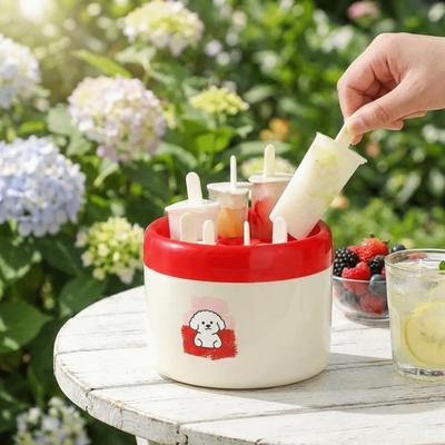 8 Grids Ice Cream Molds Non-Stick Maker Ice Pop Trays Cute Ice Storage Boxes  Homemade Ice Cream