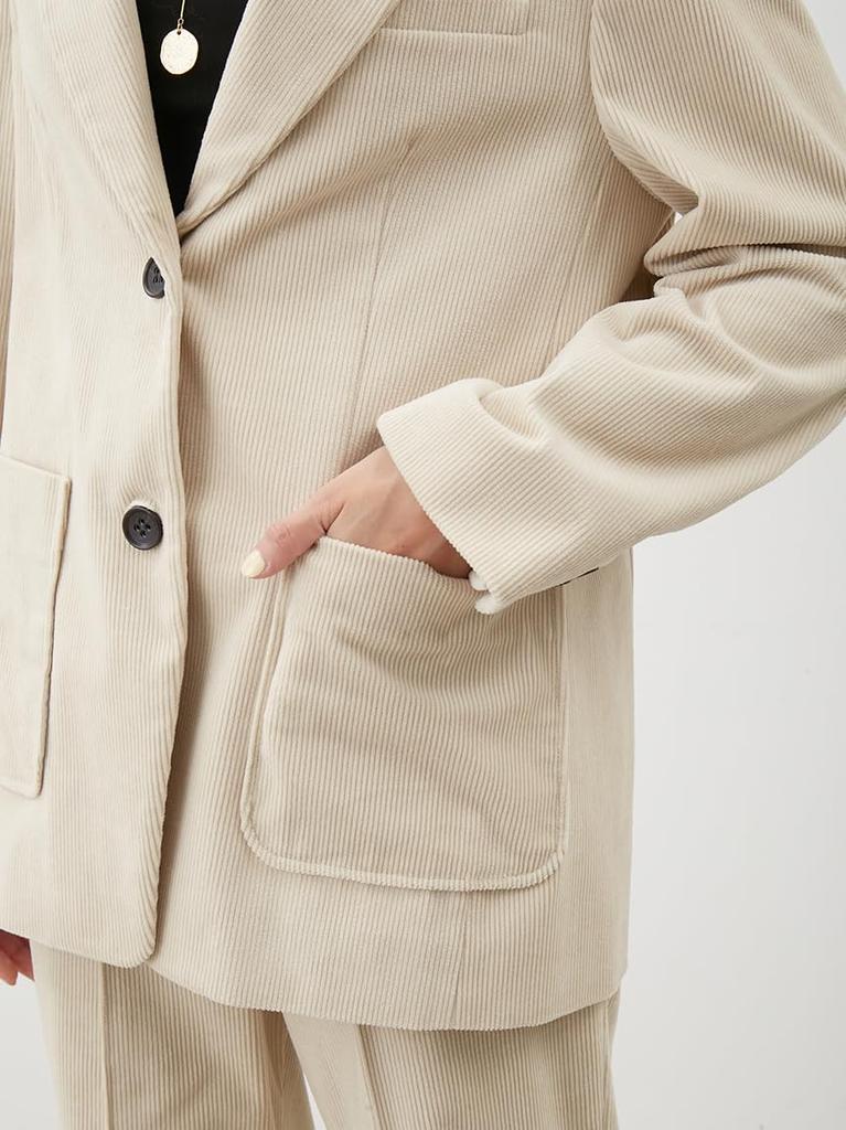 Mira Owen Corduroy Patch Pocket Jacket 09WFJ254197 IVR 0 Single-Breasted