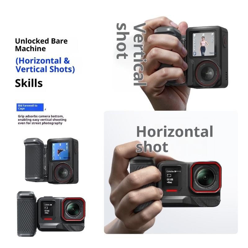 Aluminum Split Handle Grip For Action Cameras Detachable Metal Mounting Kit Enhances Stability For Outdoor Photography