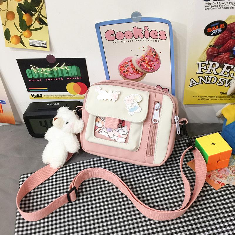 New Canvas Bag Female Student Small Bag Wind Messenger Bag Literary Versatile Cute Shoulder Bag