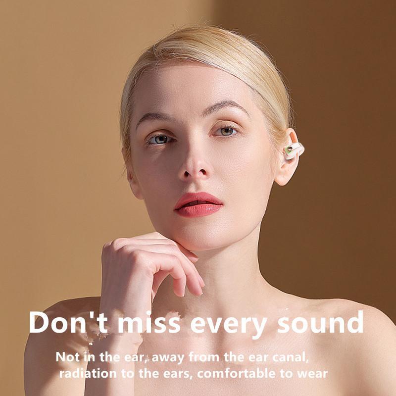 1 Set Bone Conduction 5.3 Wireless Bluetooth Headset Single Ear Clip-on Lightweight Headphone for Daily Use Gifts