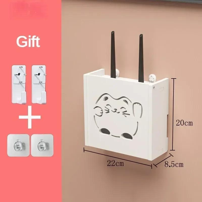 Bezprzewodowy router montowany na ścianie Półka Pudełko do przechowywania WiFi montowane na ścianie Dekoracja ścienna do salonu Uchwyt zasilający Kabel Organizer Pudełko