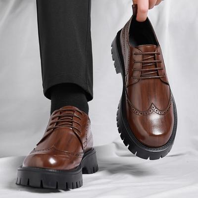 Kožené pánské boty 2025 nová podzimní móda pánské business casual Brock britské casual svatební boty pro ženicha
