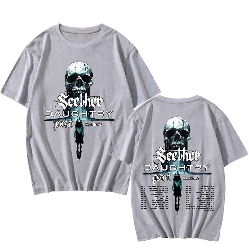 SEETHER a DAUGHTRY Společné turné 2025 Tričko Letní bavlněná trička s krátkým rukávem pro muže Unisex Streetwear Pánské oblečení