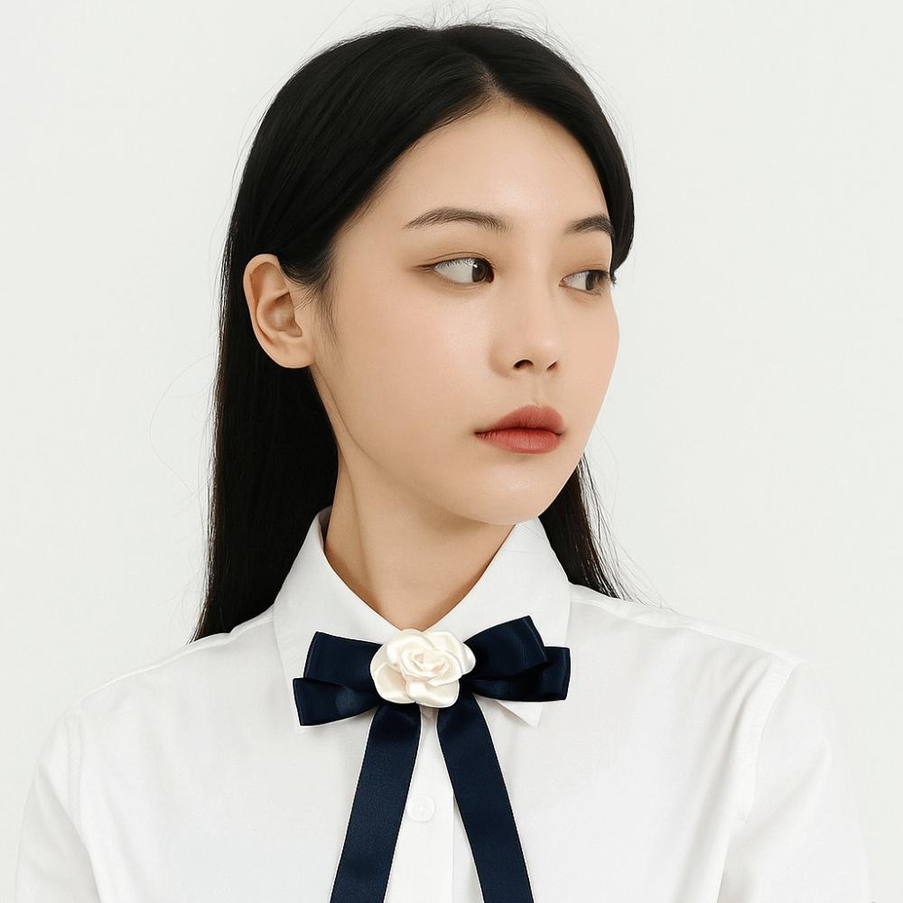 Pearl Black Bow Brooch Pin Camellia Funerals Memorial Pin Sweet Black Ribbon Pin  Shirt