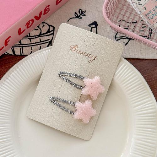 Korean style shiny five-pointed star hairpin hair ring simple and high-end sense of girls flashing diamond hairpin double ponytail head rope