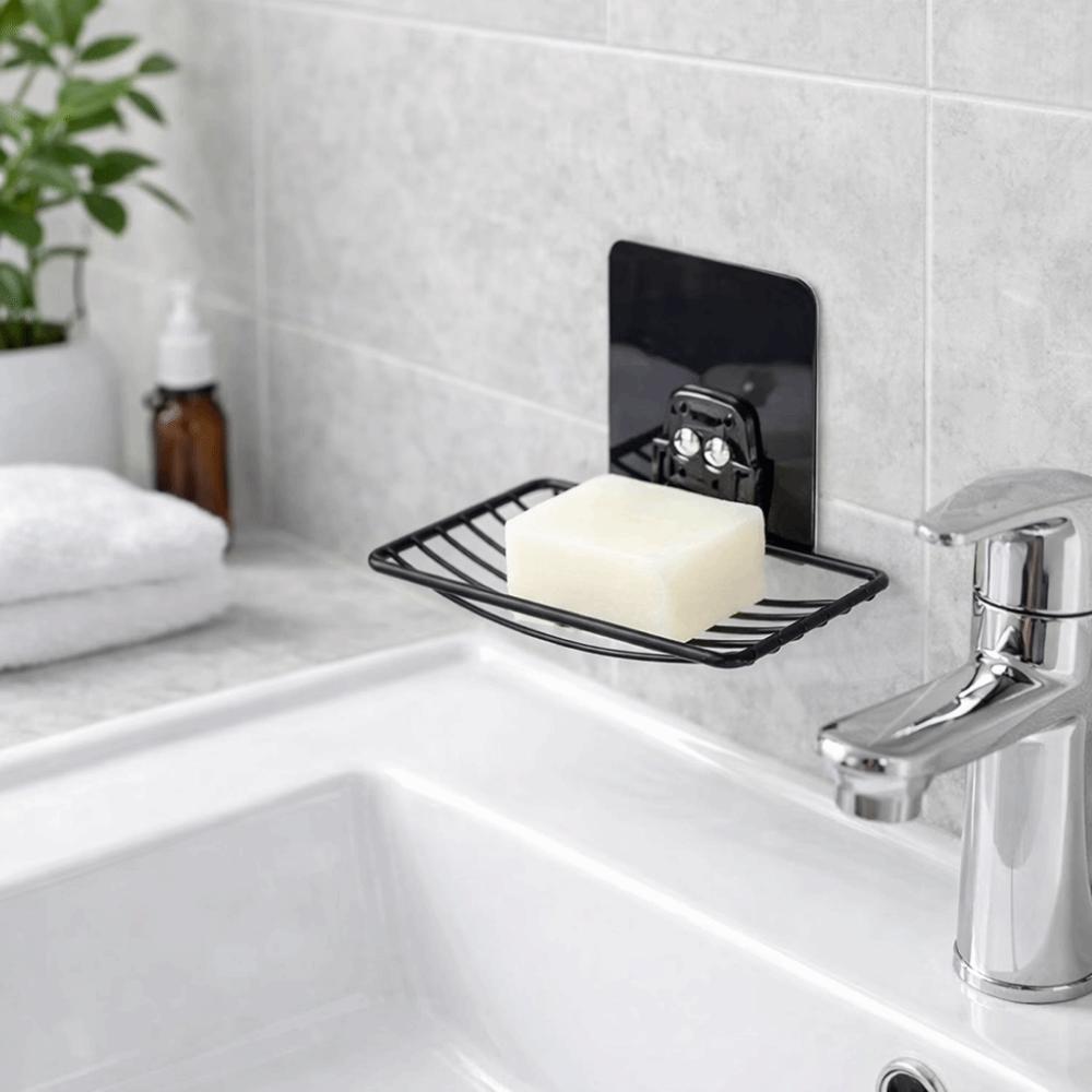 Punch-free Stainless Steel Soap Rack Self-Draining Wall Mounted Soap Holder  Shower