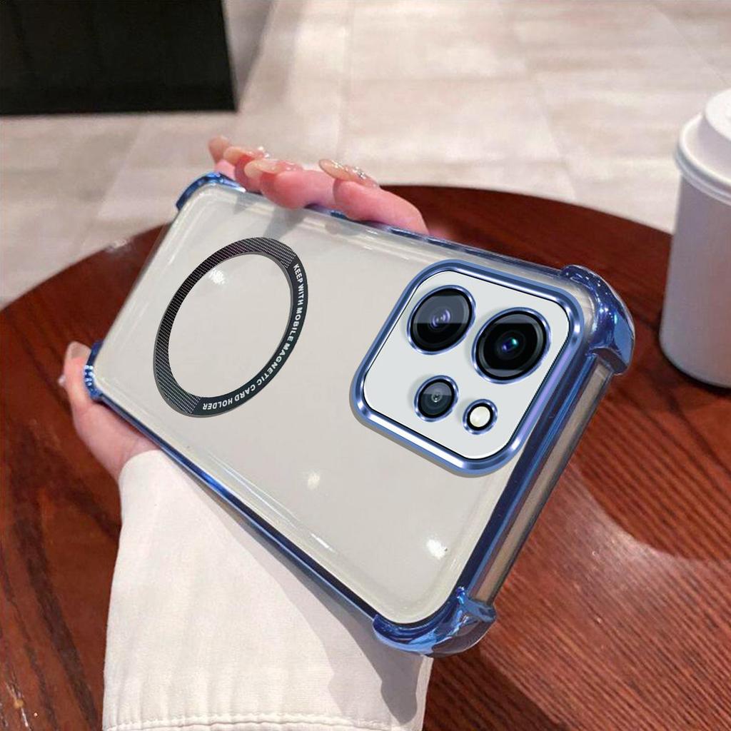 Case for OPPO Reno15 Pro Max 5G Clear Magnetic Casing Electroplated Lens Frame Phone Cover