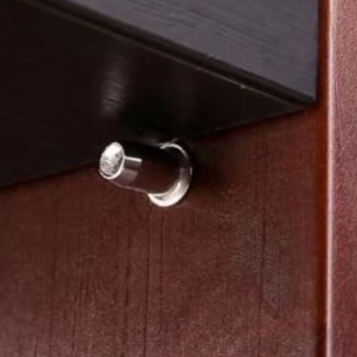 HappyHome 5mm Shelf Brackets, Set of 50, 5mm x 16mm Shelf Dowels, Metal Insert Type, Silver