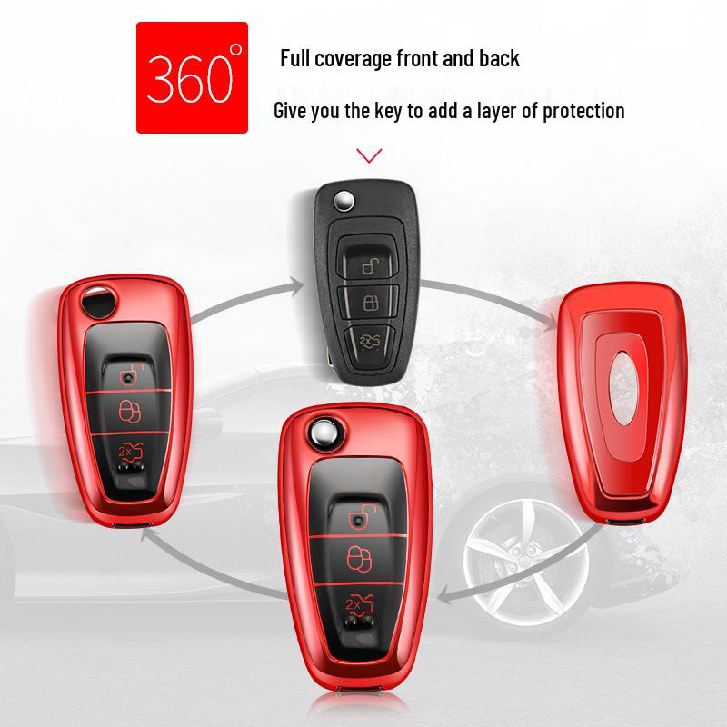 Ford Key Case Cover for Mondeo, Focus, EcoSport, Kuga, Fiesta
