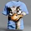 Stylish Printed Men's Short-sleeved T-shirt, High-quality 3D Printed Duck Pattern, Suitable for Everyday Wear.