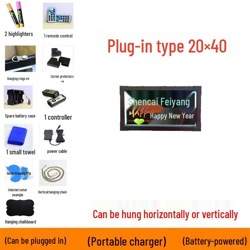 LED Blackboard Stall Display Sign - Luminous Advertising Menu Board