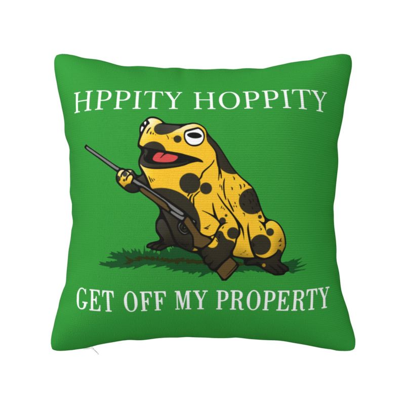 Funny Frog Hippity Hoppity Get Off My Property Cushion Cover cm Velvet Throw Pillow Case for Living Room Sofa Pillowslip 30x30cm