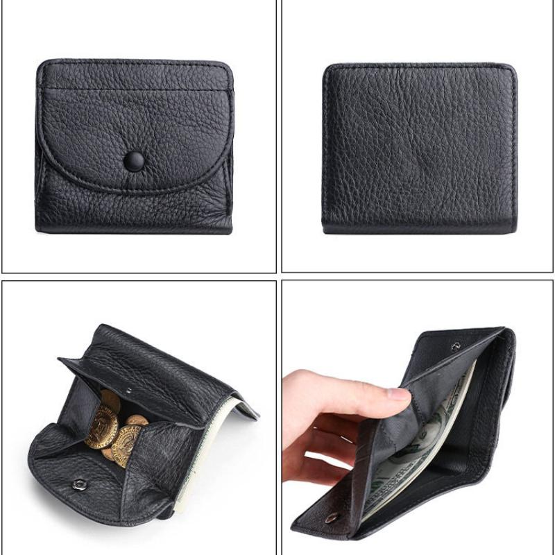 Women's Genuine Leather Top Layer Cowhide Coin Card Holder Wallet Multi-functional Coin Lady Purses