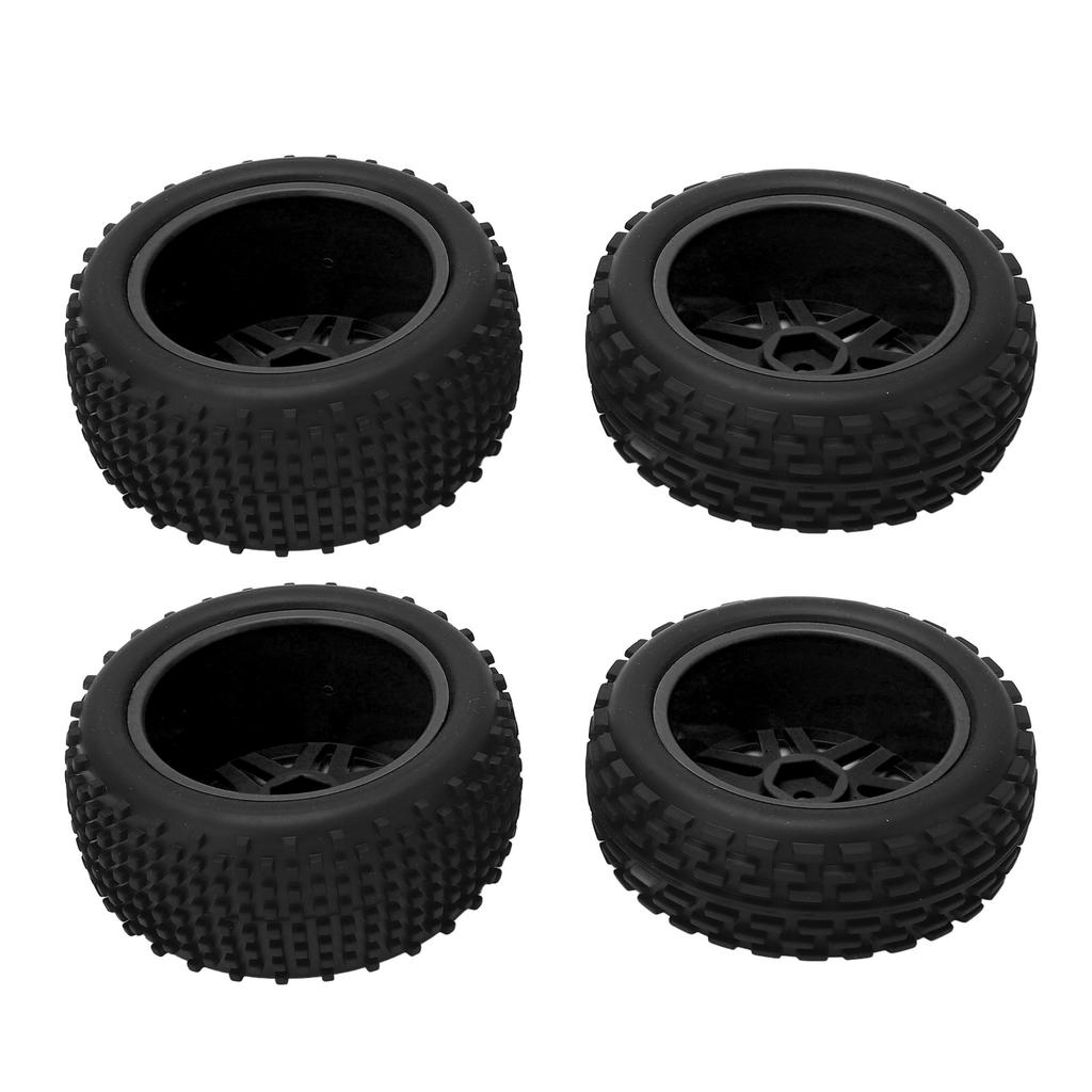 4 Pcs 1Celsius10 RC Off Road Tires 2 Front 2 Rear Round Stud Type Skin V Hole Hub High Grip RC Car Wheels