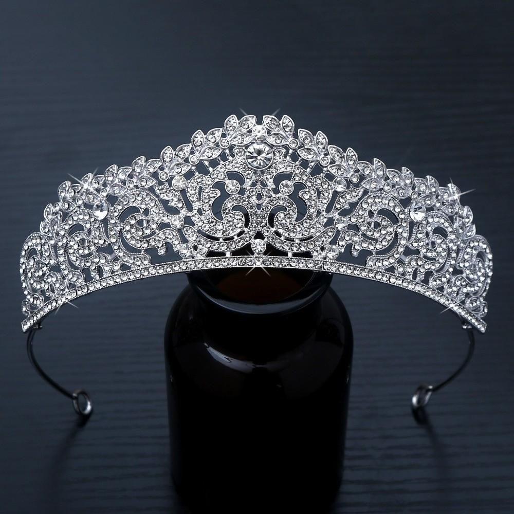 Baroque Rhinestone Tiara Zinc Zinc Alloy Crown Hair Accessory Temperament Princess Crown  Women