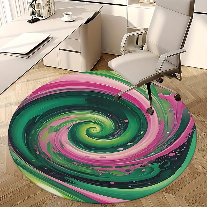 Swirl Pattern,Abstract Art Chair Mat Round Rug Office Carpet, Non Slip, Suitable for Living Rooms, Bedrooms,Decor1205905a