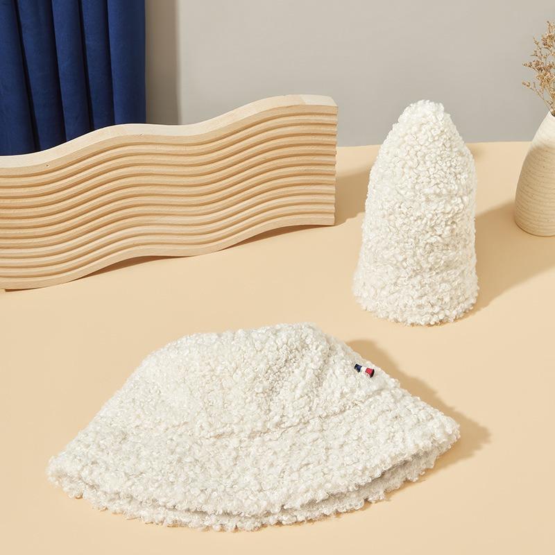 Spring and Autumn New Lamb Wool Bucket Hat Outdoor Fashion Wear Women Cold Warm Basin Hat
