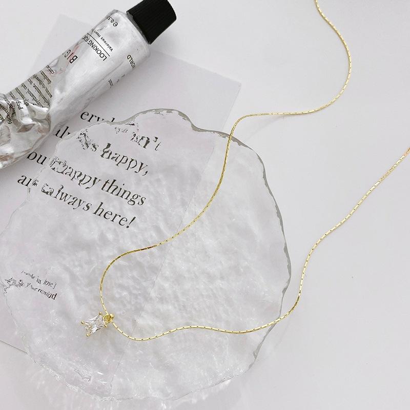 

Танциз Стерлингового Серебра 925 Классическое Женское Ожерелье Кулон Циркон Модный Подарок золотой